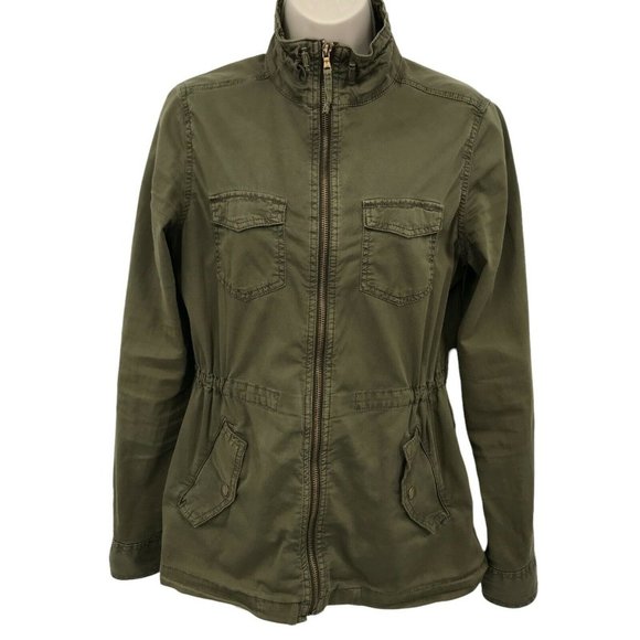 Sonoma Jackets & Blazers - Sonoma Women’s Army Green Long Sleeves Mock Neck Full Zip Jacket Size Small FLAW